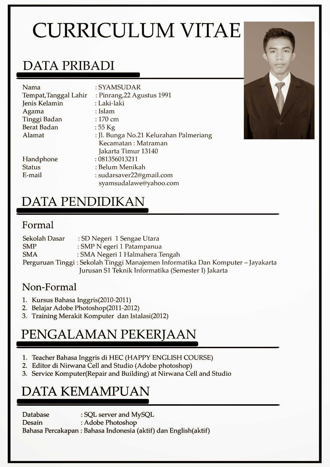 Contoh Cv Resume [17] - Hontoh