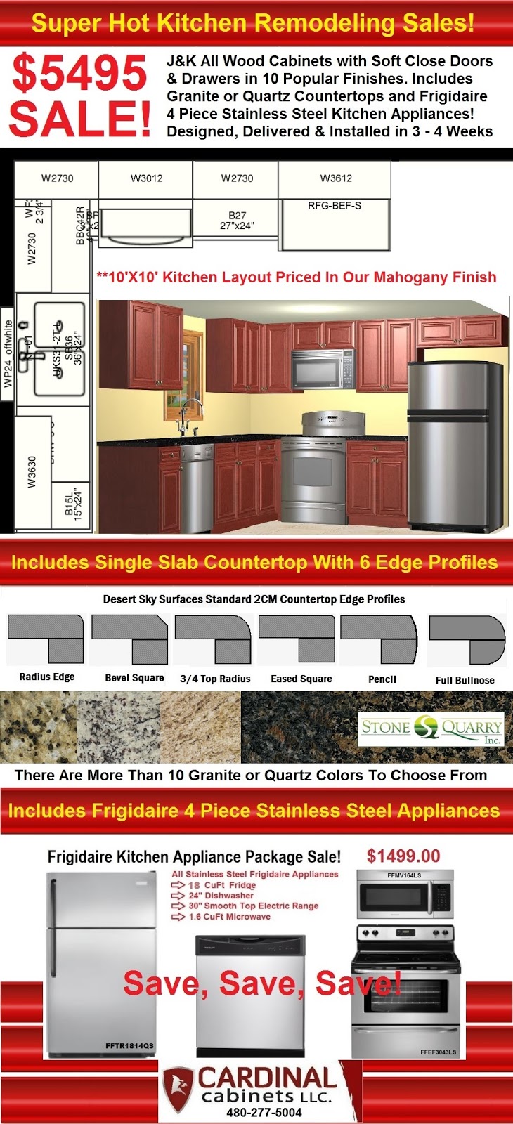 Cabinet & Countertop Installers in AZ: Mahogany Kitchen Cabinets