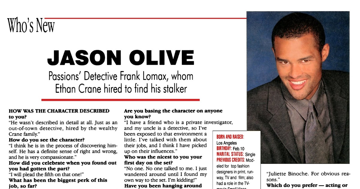 Passions Who's New Jason Olive