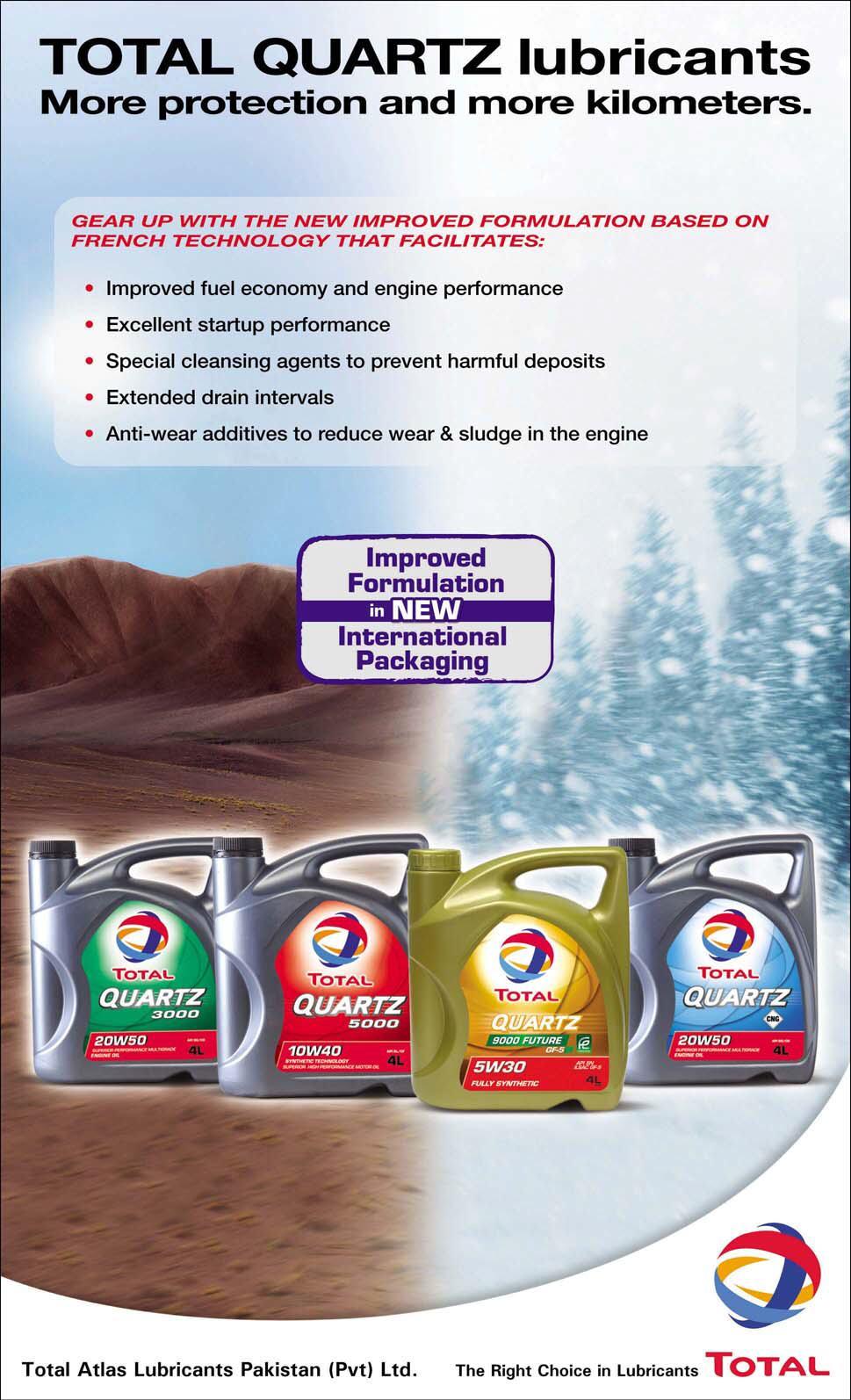 Advertising in Pakistan TOTAL QUARTZ Lubricants More protection and