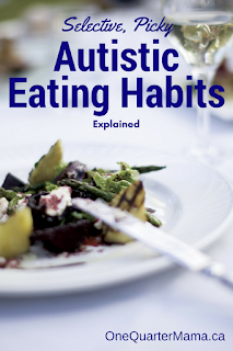 selective picky autistic eating habits plate of food with a knife on the side by OneQuarterMama.ca