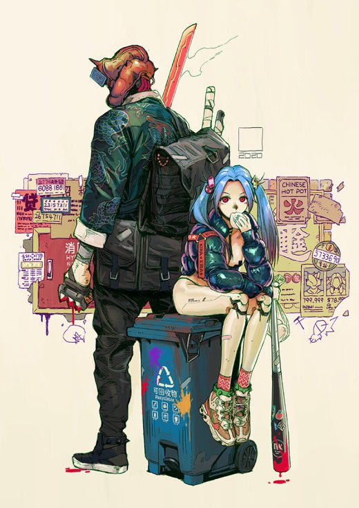Tan Di artstation arte ilustrações ficção científica cyberpunk