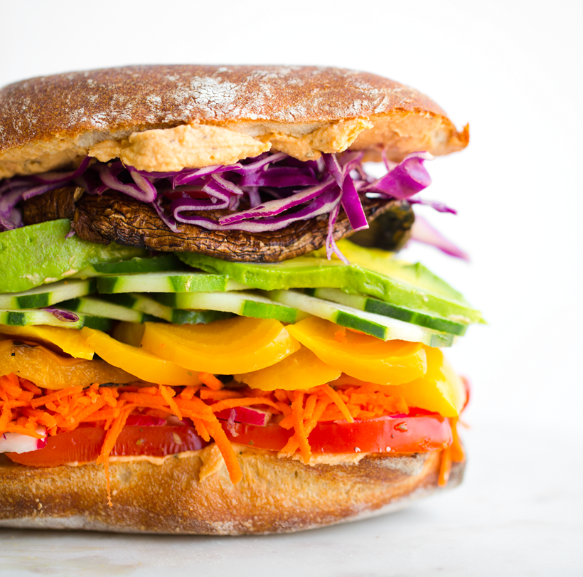 Rainbow Veggie Sandwich - Vegan Recipe