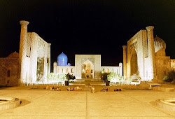 samarkand registan uzbekistan worldwidewandering night plaza square sand flickr atlas