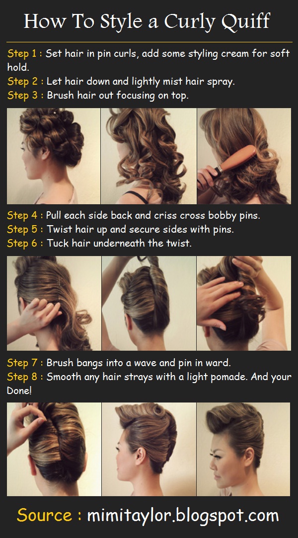How To Style a Curly Quiff | Pinterest Tutorials