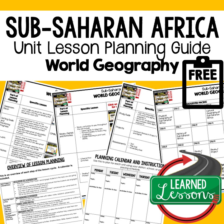 World Geography Lesson Plan Guides, World Geography Pacing Guide, World