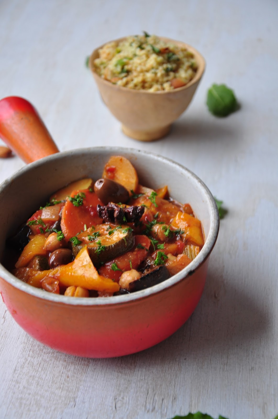 Grilled vegetable Tajine with herby almond couscous // Tajine aux