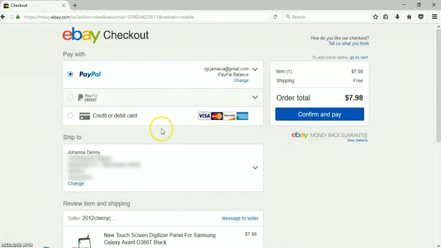 eBay checkout