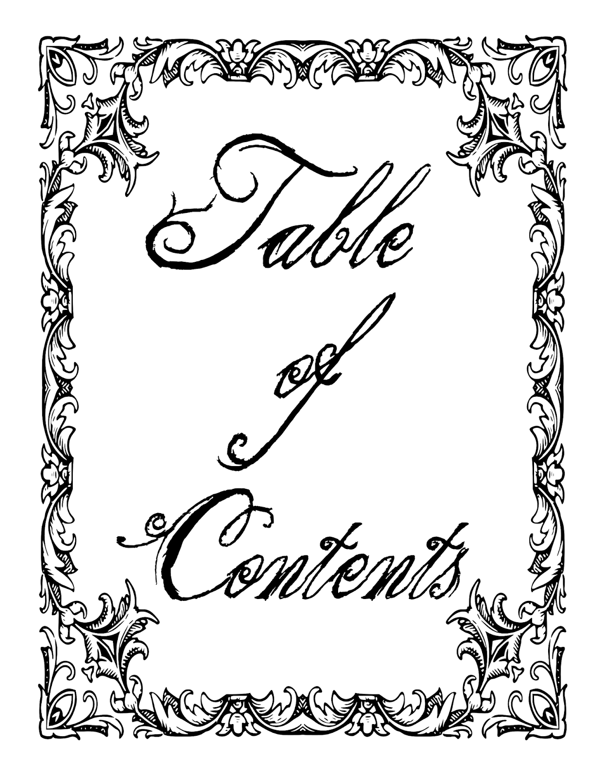 table of contents book of shadows table of contents book of shadows