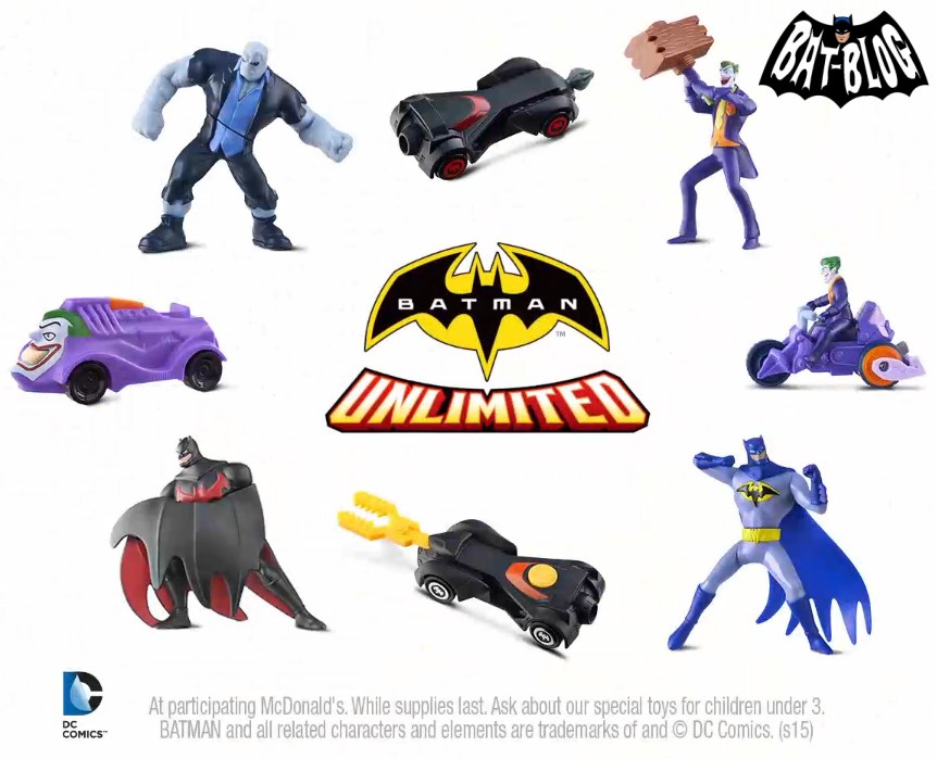 BAT - BLOG : BATMAN TOYS and COLLECTIBLES: New 2015 #BATMAN: UNLIMITED Happy  Meal Toys at McDonalds NOW!