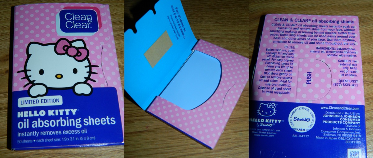 TiffanyHeartsMakeup: Clean & Clear LE Hello Kitty oil absorbing sheets
