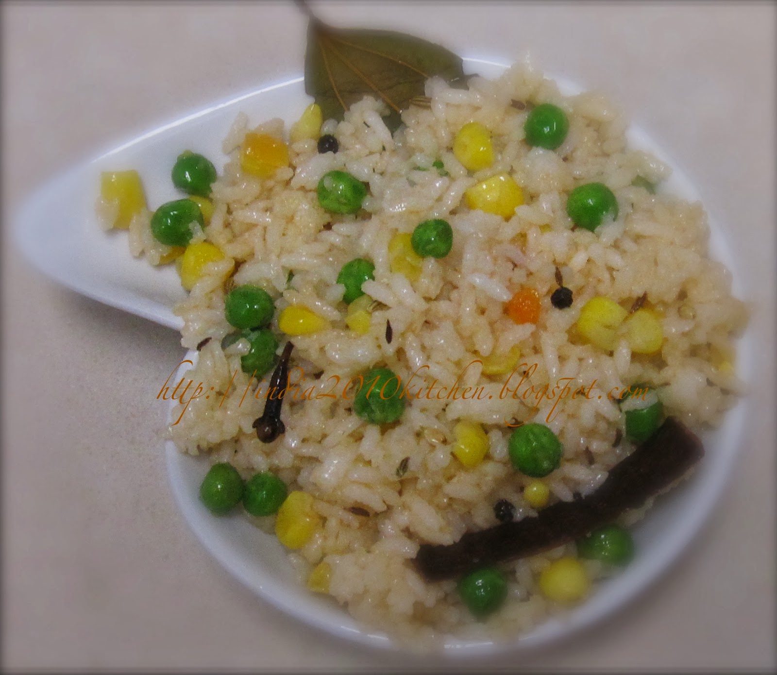 INDU'S KITCHEN: CORN AND PEAS FRIED RICE(INDIAN STYLE)