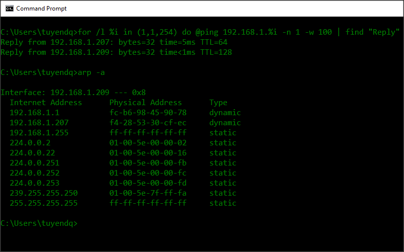 Ping group on Windows with FOR command