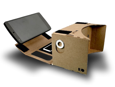 google cardboard with a phone enclosed