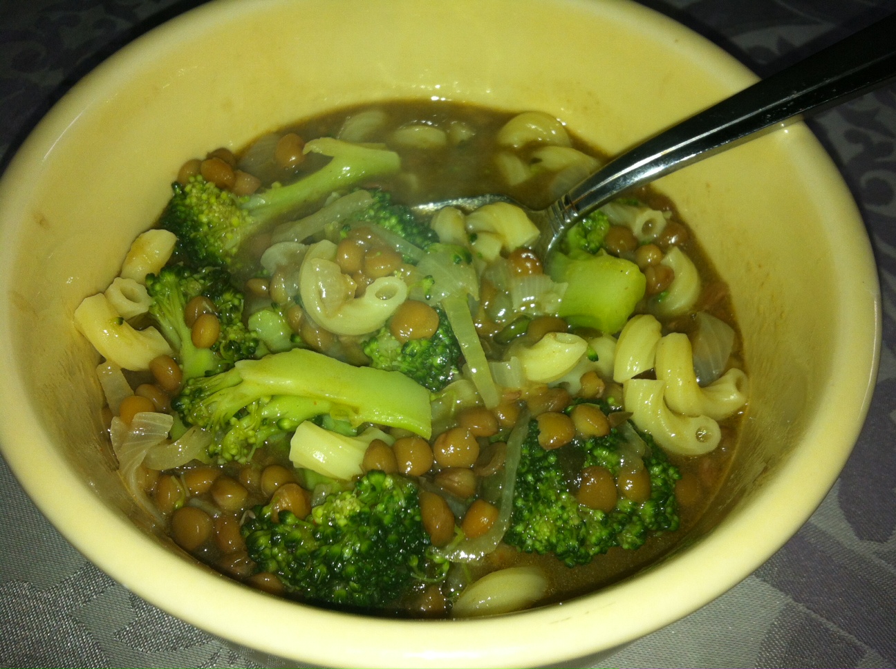 Live * Laugh * Eat Pasta with Broccoli and Lentil Soup