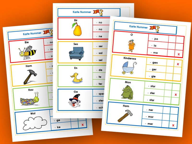 Silbenlesen Material Kostenlos
 Die Volksschule Silbentraining Arbeitsblätter in Silben lesen