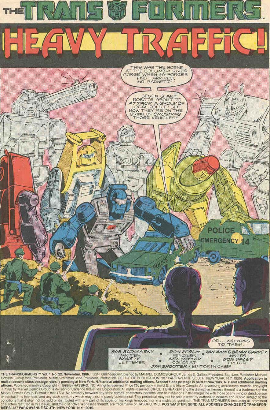 Read online The Transformers (1984) comic -  Issue #22 - 2