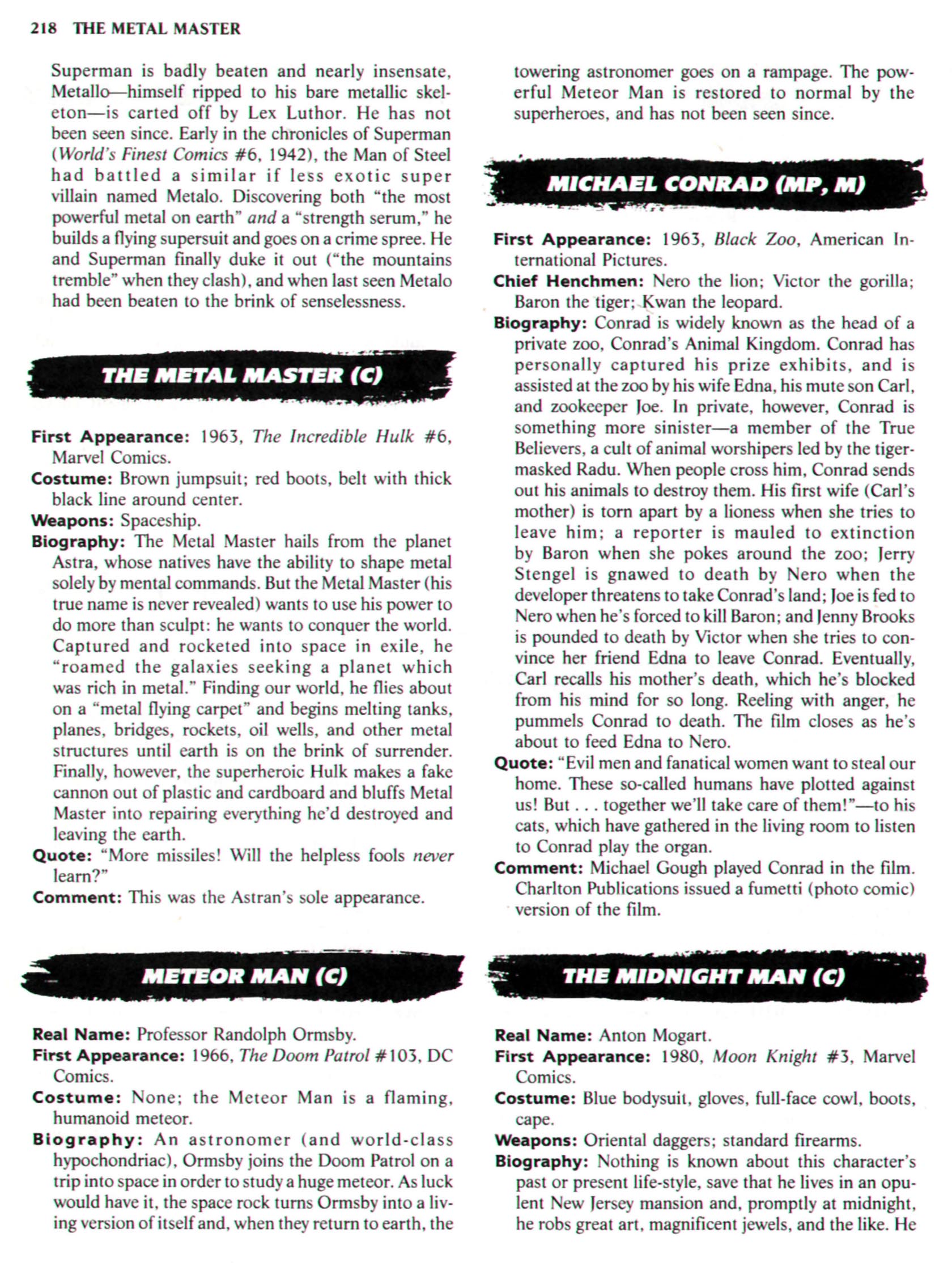 Read online The Encyclopedia of Super Villains comic -  Issue # TPB (Part 1) - 244