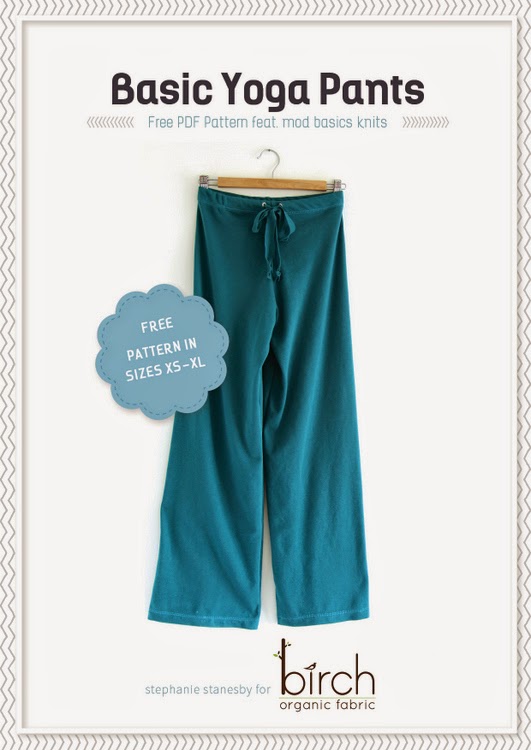 birchfabrics: Free PDF Pattern | Basic Yoga Pants | The Crafty Kitty