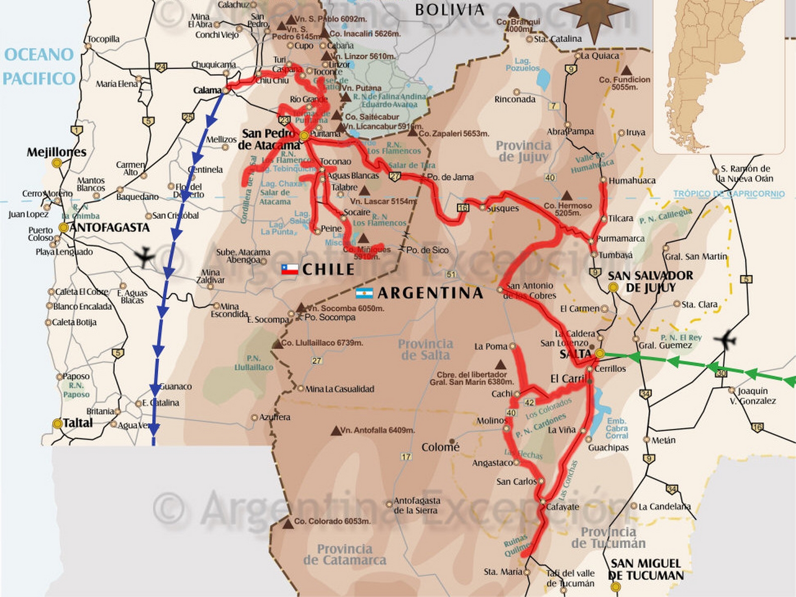 ARGENTINA Recorrido hasta llegar a la frontera con Chile