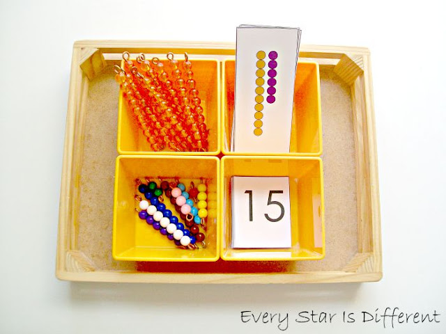 Teen Numbers with Montessori Math Bead Bars