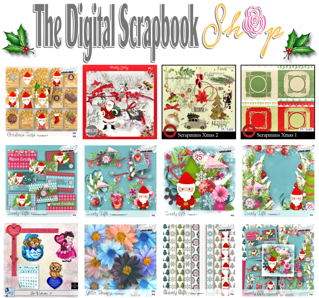 The Digital ScrapBook Shop Friday Newsletter Scrap and Tubes Designs