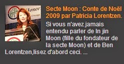 Secte Moon : Conte de Noël 2009 par Patricia Lorentzen.