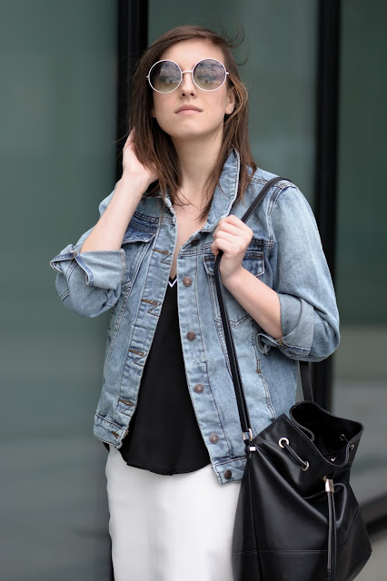 jacket jeans denim white skirt style fashion ootd blogger