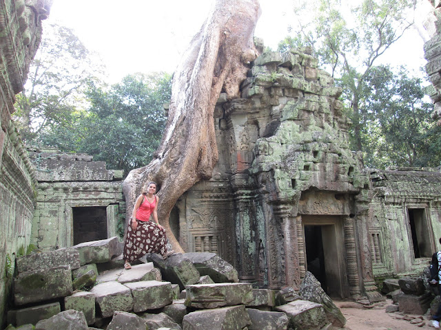 Ta Prohm Raíces en Ta Prohm en Angkor, Camboya