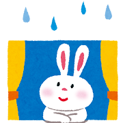 梅雨のイラスト「窓際のウサギ」