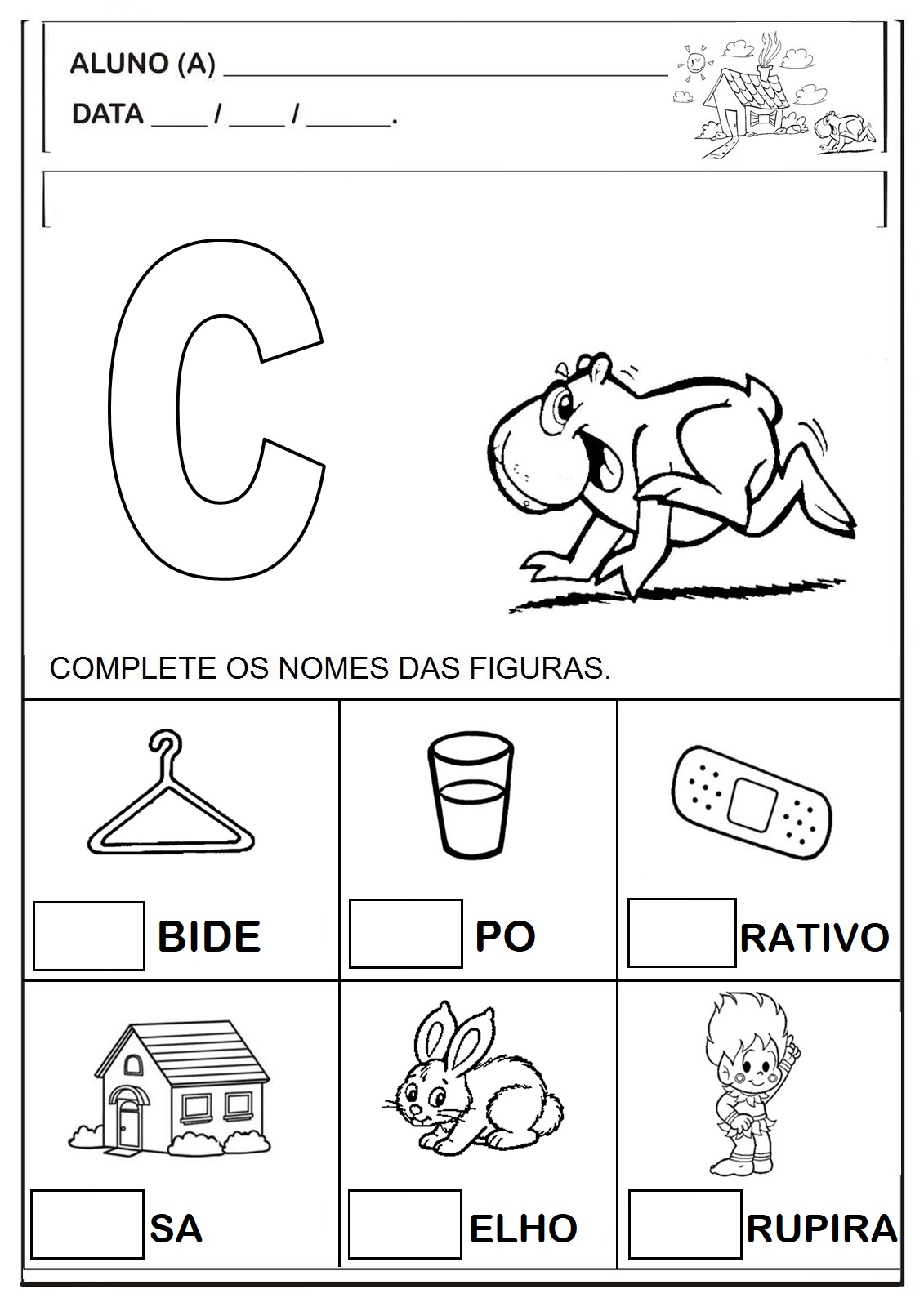 Corre cutia e atividades com a letra c Corre cutia e atividades com a letra c