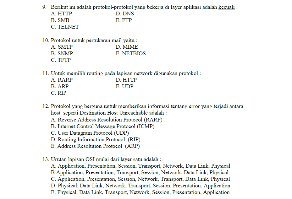 Contoh Soal Osi Layer Dan Jawabannya Berbagi Contoh Soal