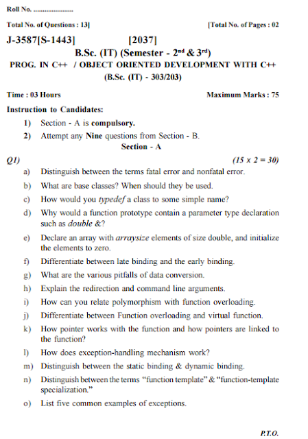 PROG. IN C++, OBJECT ORIENTED DEVELOPMENT WITH C++ UoC 2010 Question ...