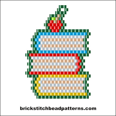 Free brick stitch seed bead earring pattern color chart
