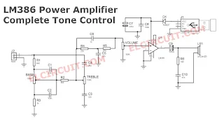LM386 Power Amplifier Circuit USB Voltage input + tone control