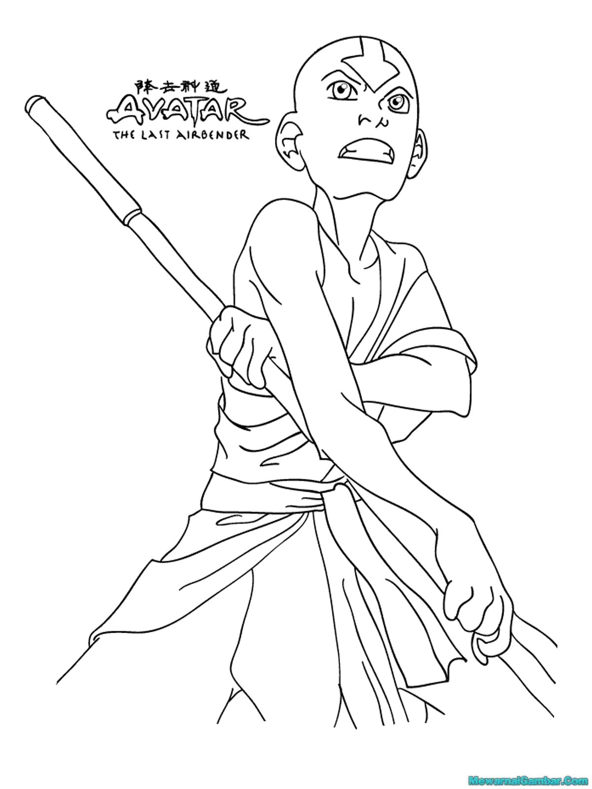 Mewarnai Gambar Avatar Aang Mewarnai Gambar