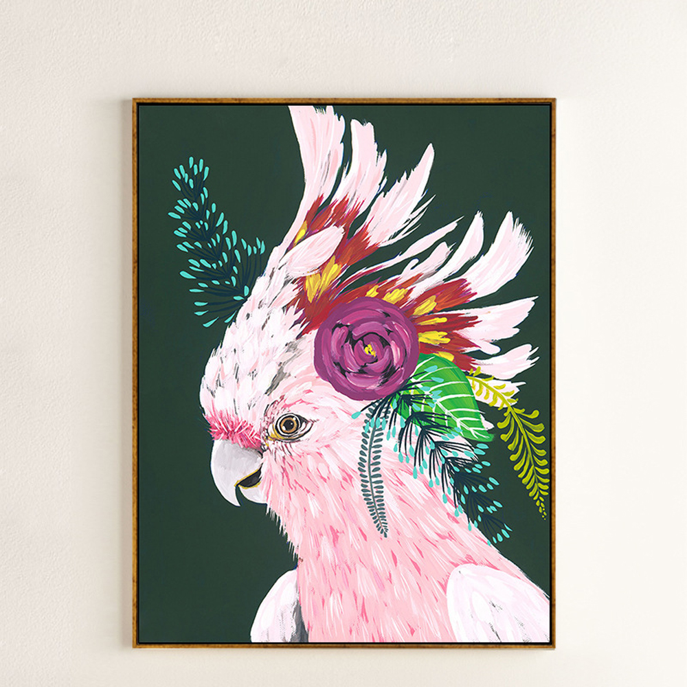 Hand Painted Oil painting Artist Canvas By AVA Cockatoo Animals