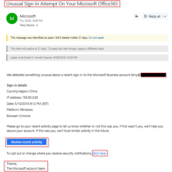 microsoft unusual activity email microsoft unusual activity email