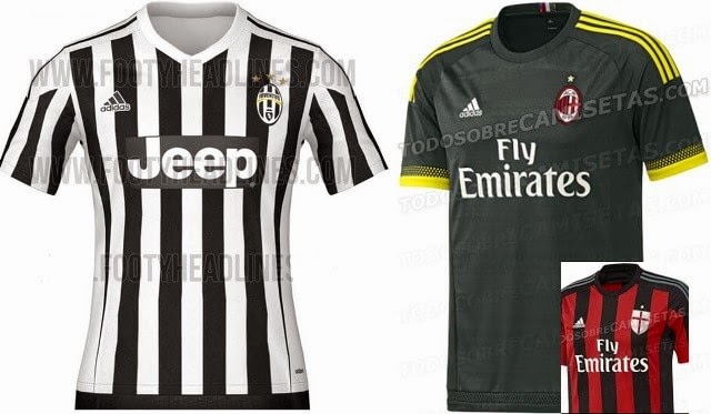 Intip Jersey Juventus dan AC Milan Musim 2015 - 2016 - Sedekah Ilmu