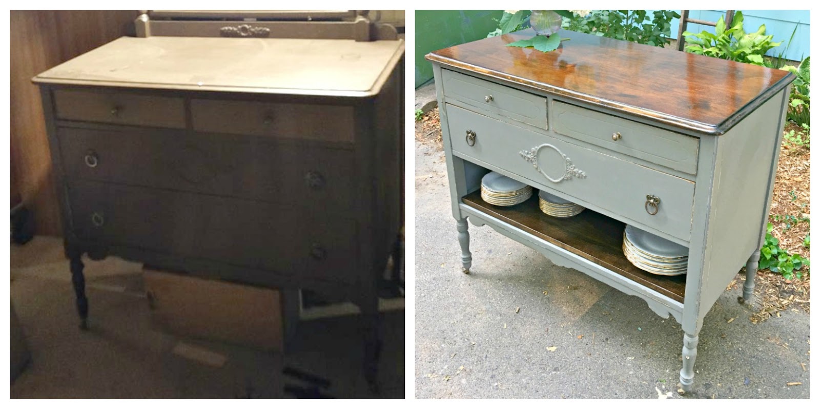 Heir And Space An Antique Dresser Turned Media Console