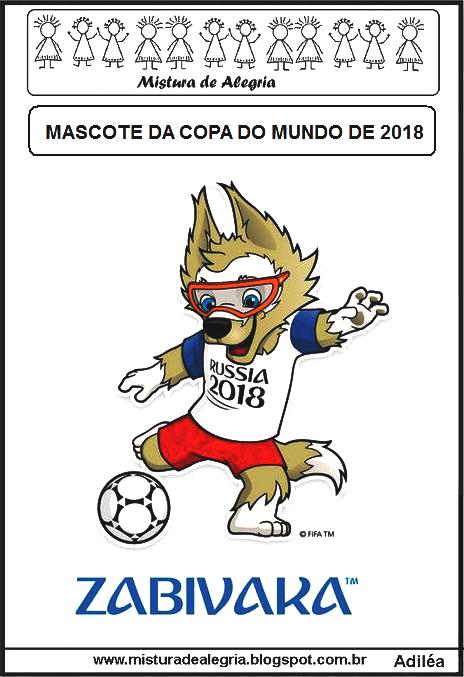 Mascote Da Copa Do Mundo De 2018 Para Imprimir E Colorir