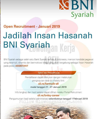 Lowongan Kerja Bni Syariah
