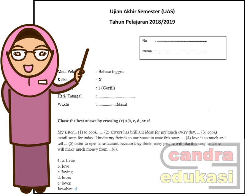 Soal UAS Bahasa Inggris Kelas 10 Semester 1 | Administrasi ...