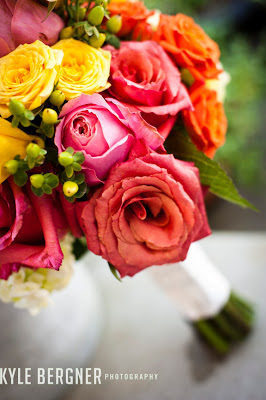 Colorful bridal bouquet designed by DellaBlooms