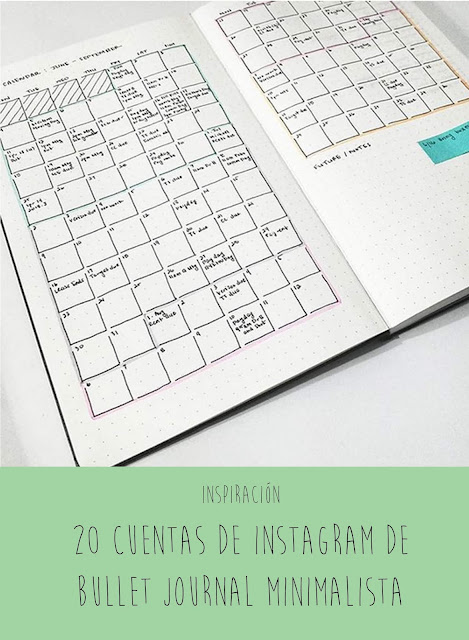 20 cuentas de Instagram sobre Bullet Journal minimalista