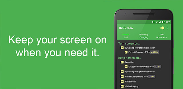 تطبيق KinScreen لإبقاء شاشة الهاتف نشطة أثناء الحاجة إليها