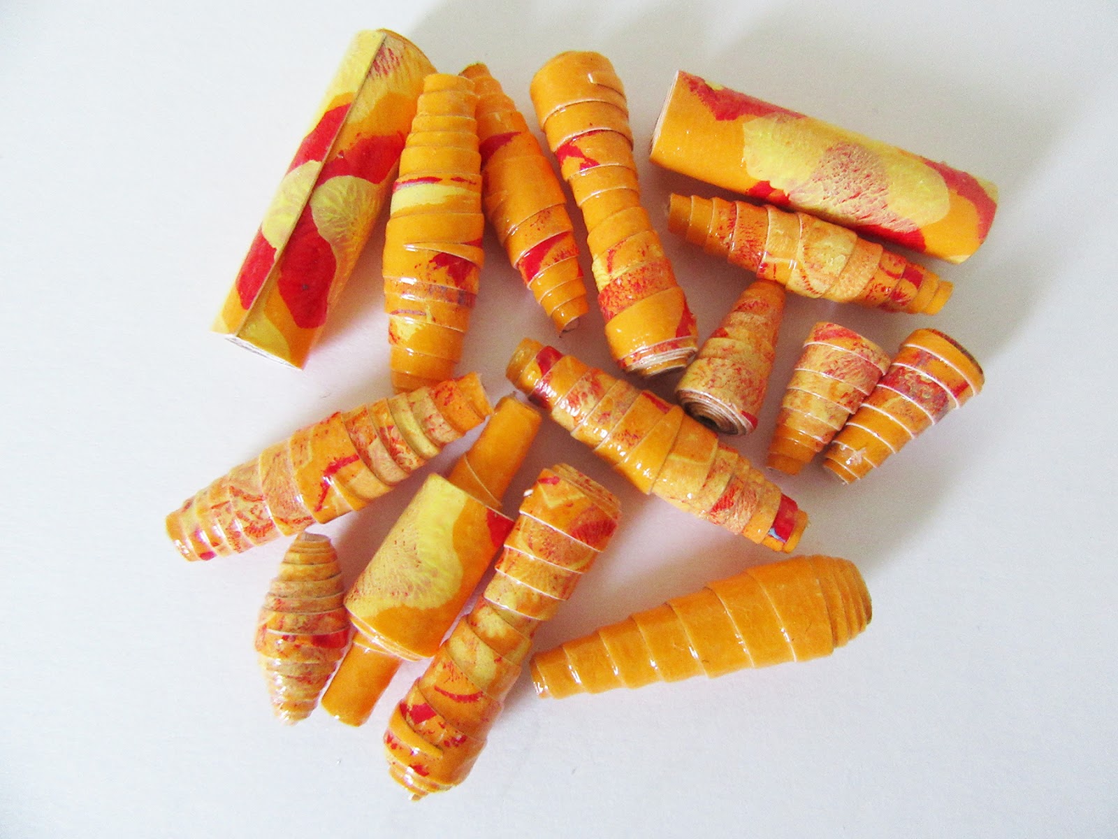 Printing with Gelli Arts® Wearable Art Paper Beads made from Gelli