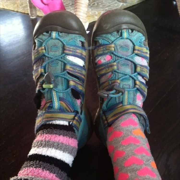 Girls Rock Socks and Sandals Keen Saturday