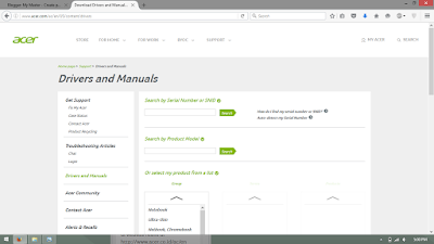 Pilih produk llist Driver Acer