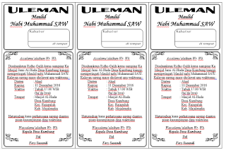 Contoh Undangan Hajatan Maulid Nabi Muhammad SAW Bahasa Sunda